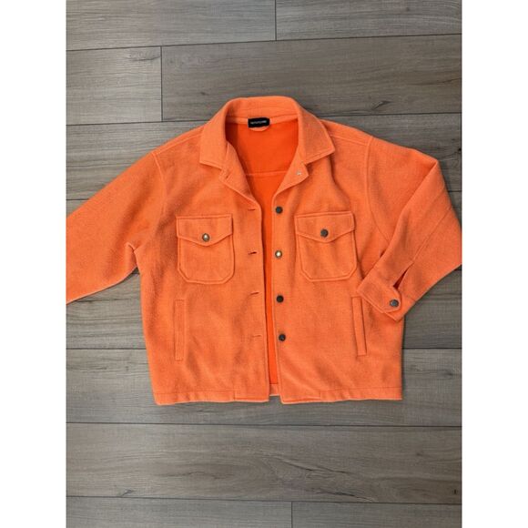 Prettylittlething Women’s pocket oversized Shacket S Small Pretty Little Orange - Picture 2 of 4